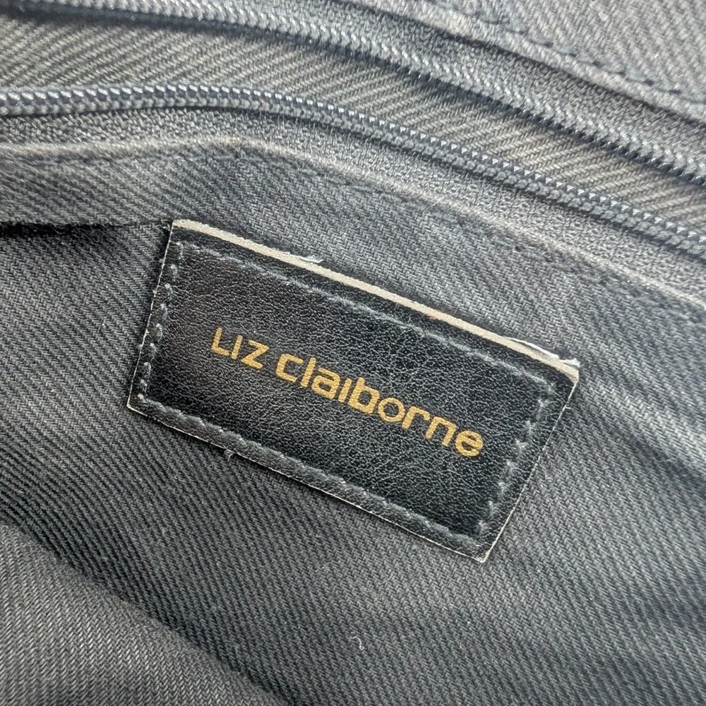 Liz Claiborne Brown‎ Faux Leather Crossbody Messenger Bag Flap Closure